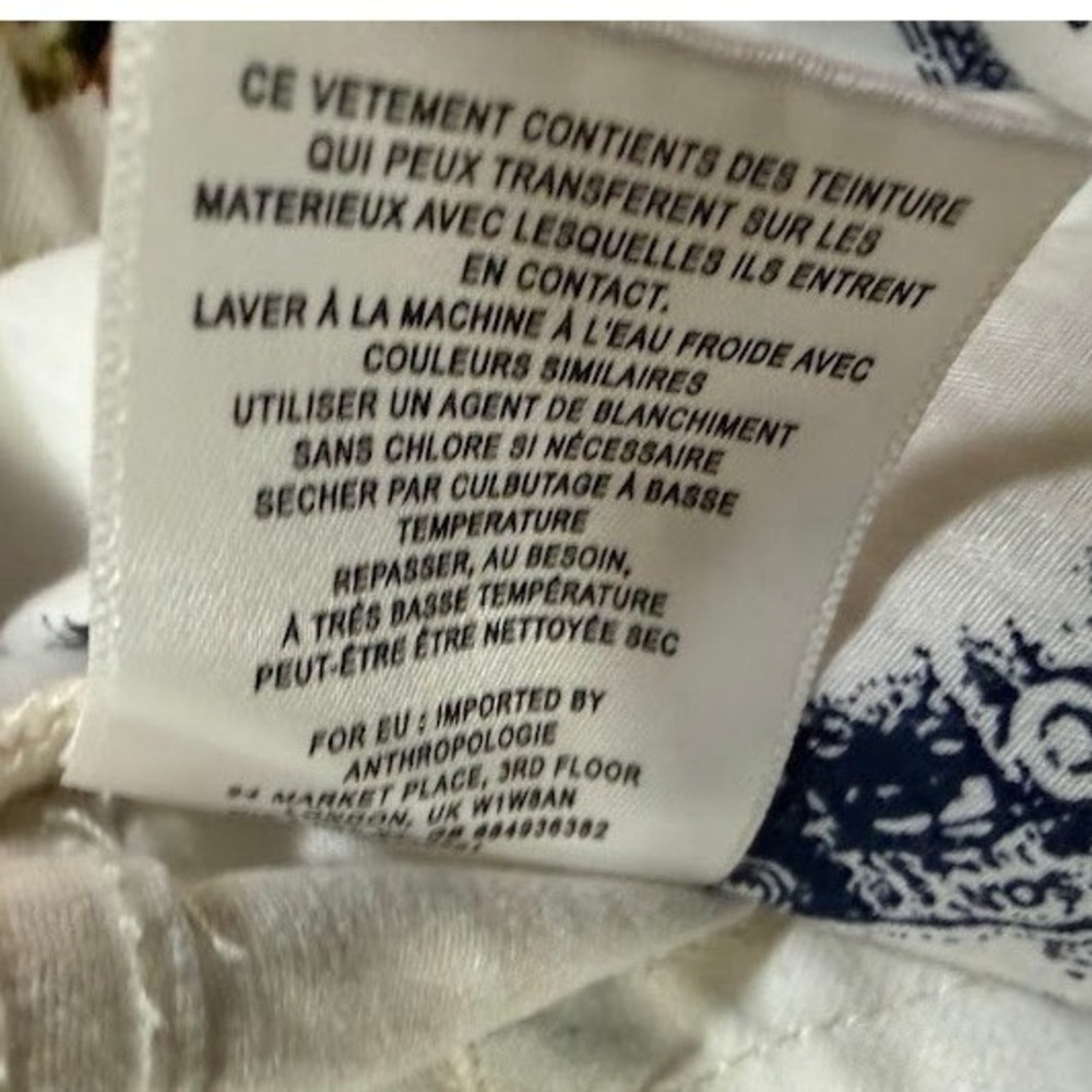 Anthropologie Pilcro The Letterpress Lemon Floral Boot Jeans Womens White 32X27 - Picture 5 of 11